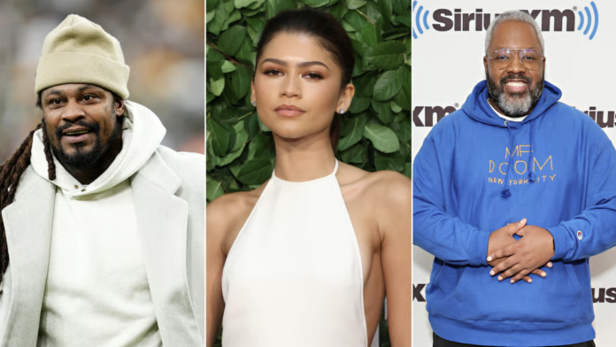 (Left to right) Marshawn Lynch, Zendaya and Kadeem Hardison set to co-star in Euphoria (Photos: Getty Images)